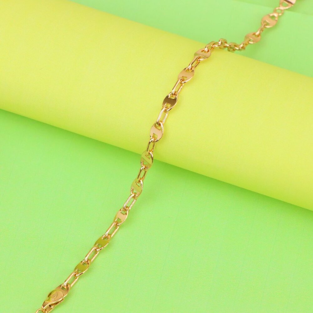 "Chunky Rose Gold Anklet with Bold Links in Polished Finish, XPAL1067
